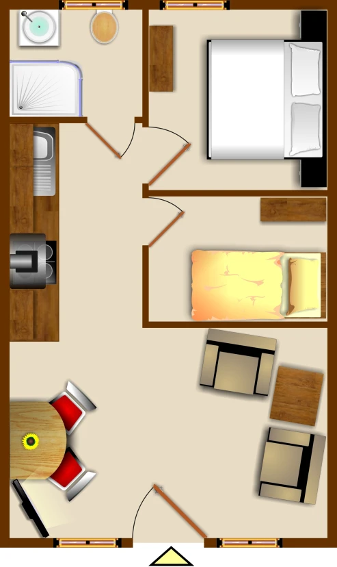 a rendering of the layout for a new living room and bathroom