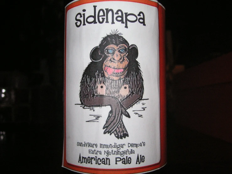 a can with an image of a monkey on it's front