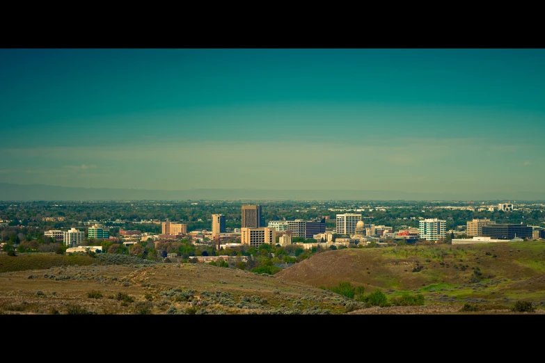 a city from the top of the hill