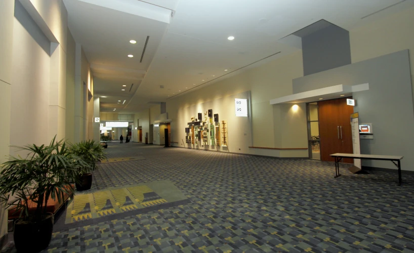 there are two planters sitting in the hall