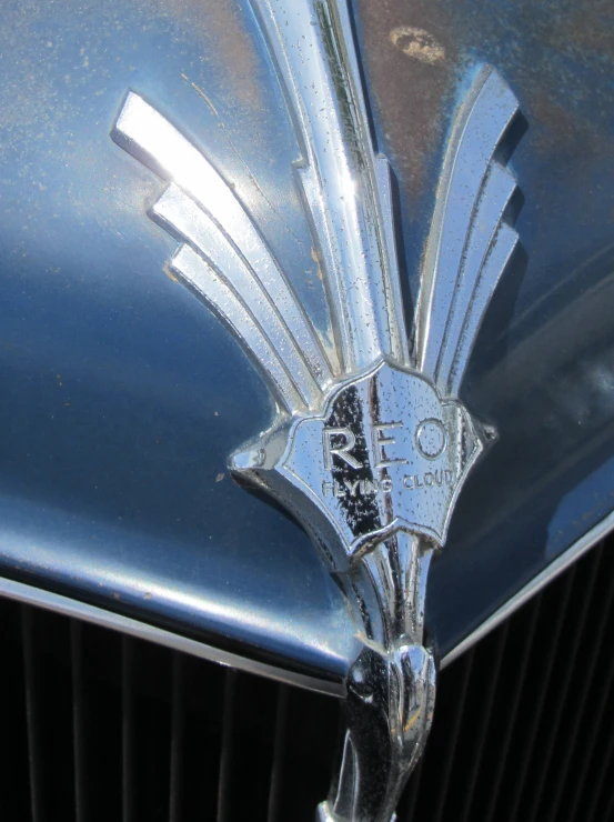 a close - up view of the grill of a classic car