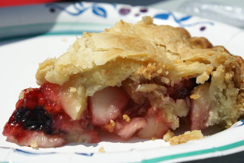 a piece of pie has been placed on a plate