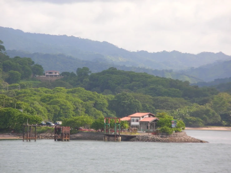 houses on a island near a body of water