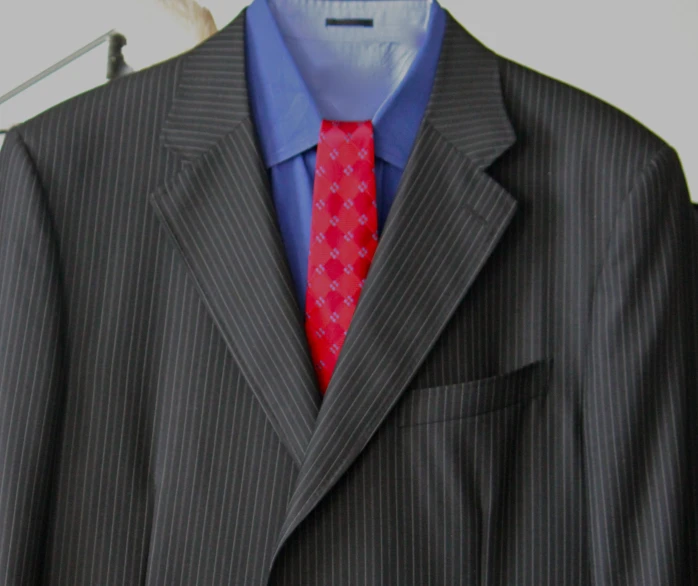 closeup of jacket and tie, but not for the color