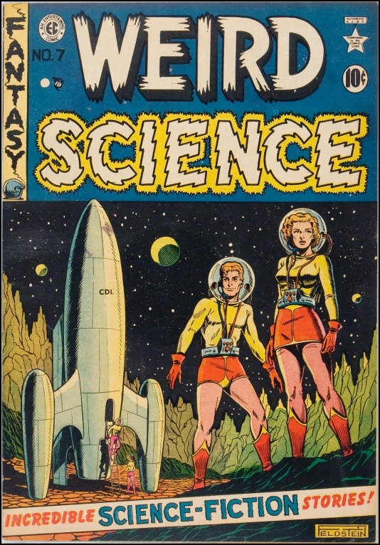 a cover for weird science comic book,