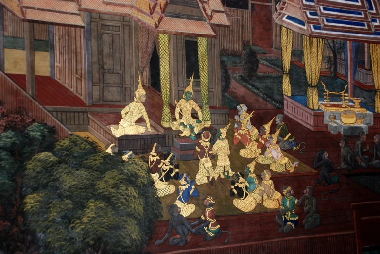 an elaborate painting is shown in this artistic display