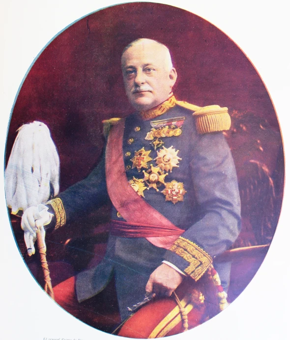 an older man in a military uniform sitting down