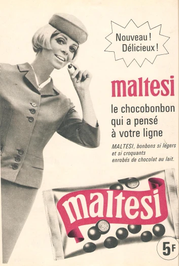 the advertit for marsi chocolate is advertising in french
