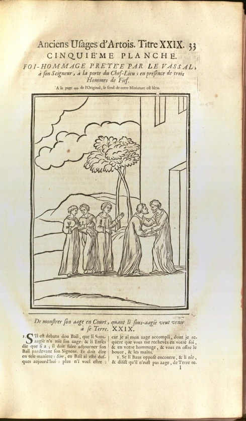 a picture of the creation of a tree, with a group of people