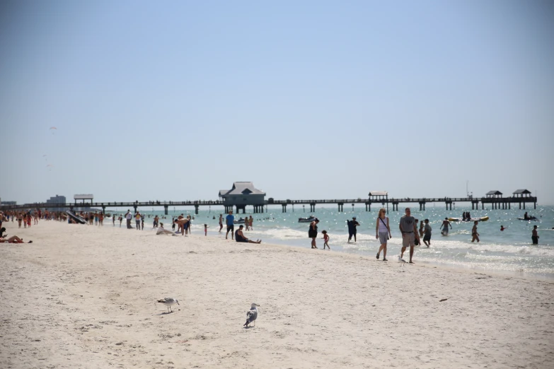 a group of people at the beach near the water