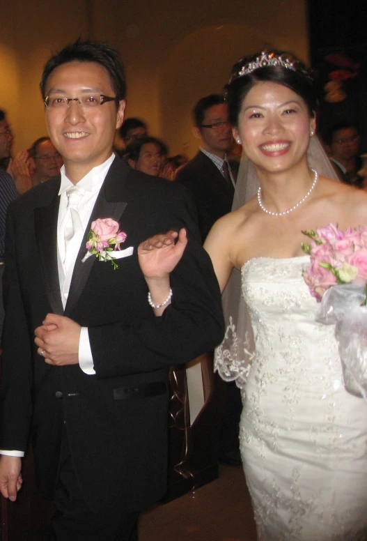 a bride and groom at a wedding ceremony