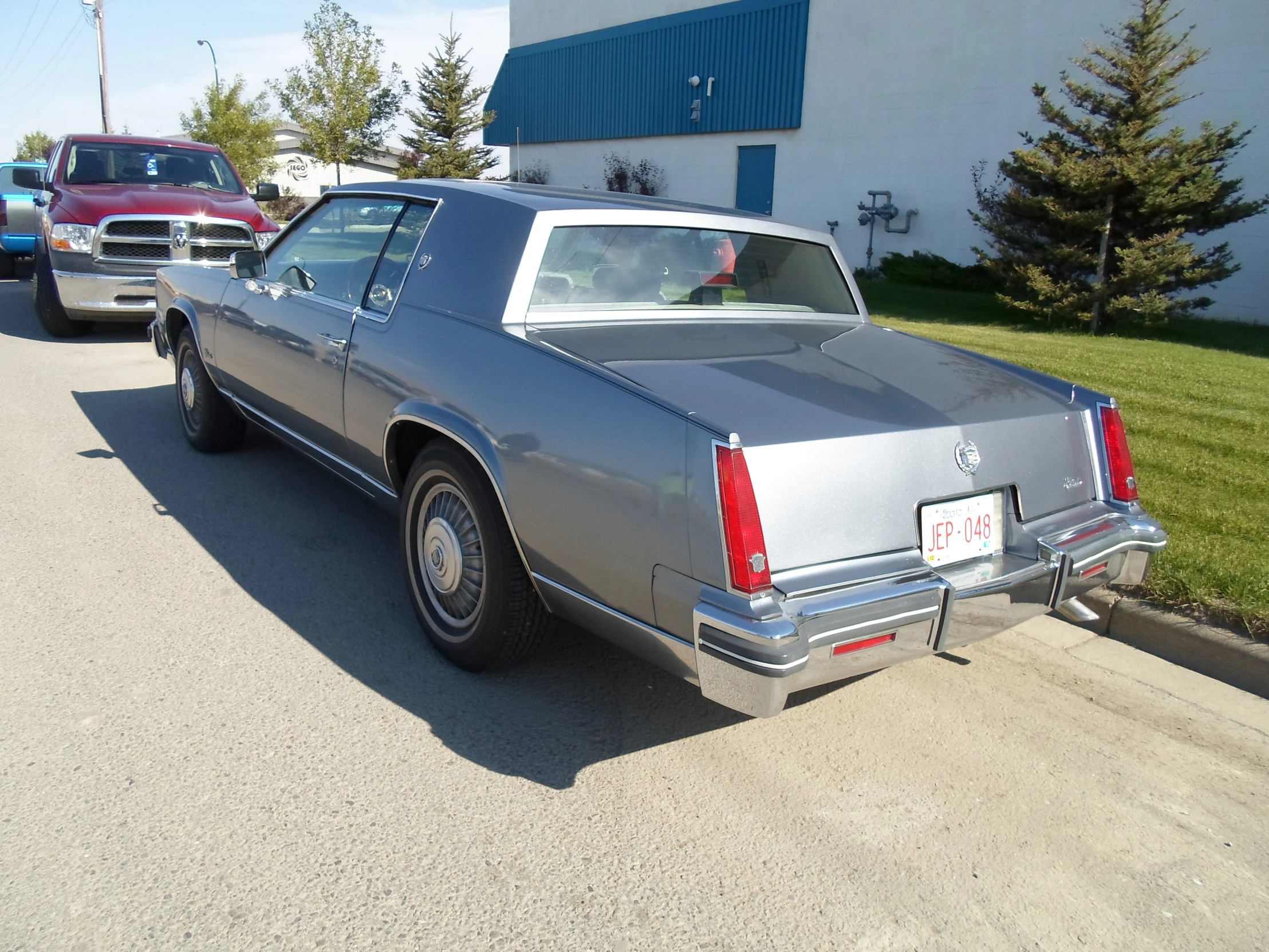 a car parked on the side of a street