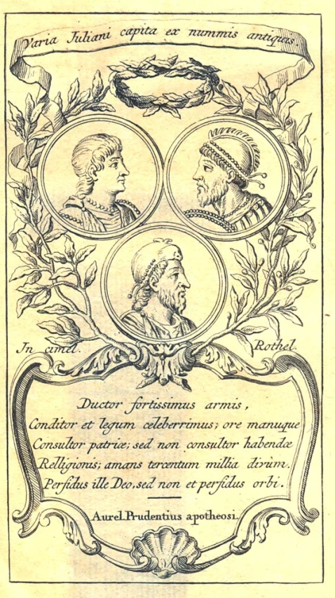 an antique poster with three different portraits