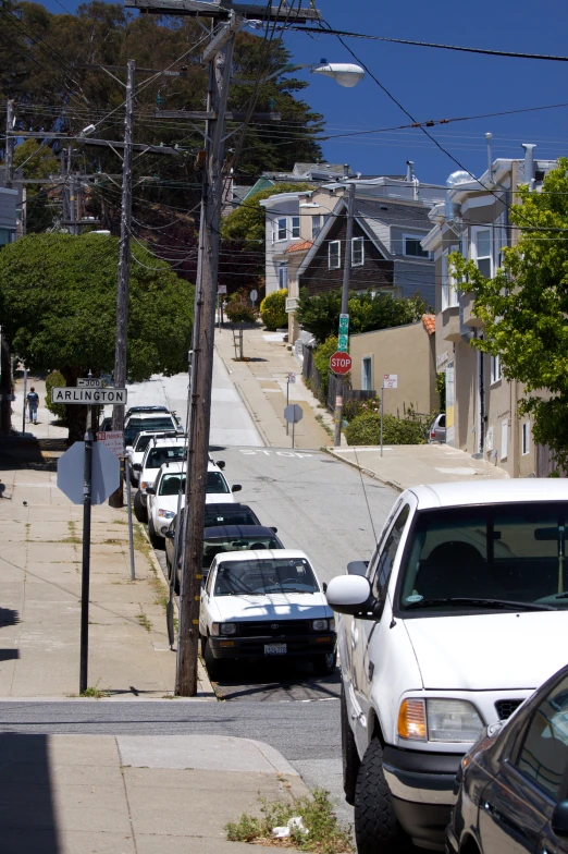 cars parked along a side street in san francisco