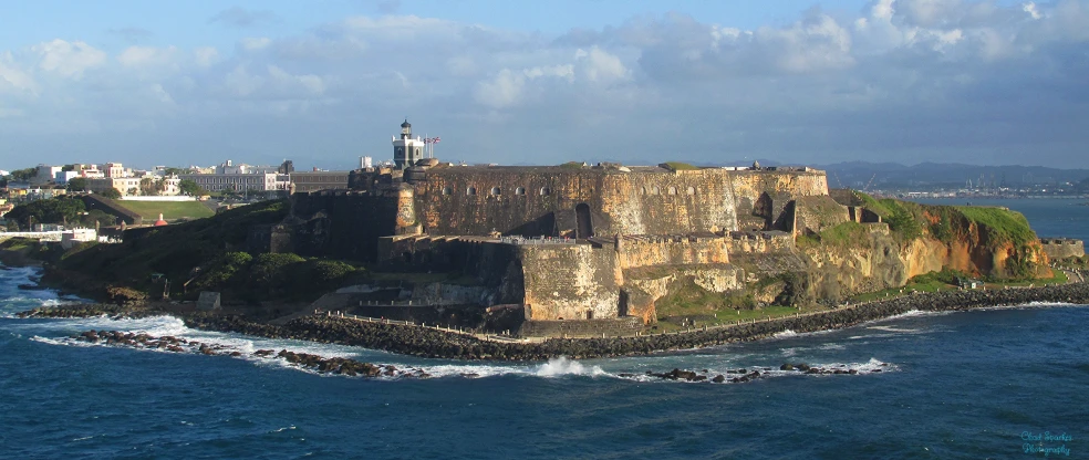 an old fort in the middle of the ocean