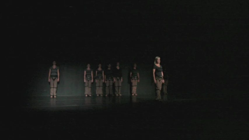 the dancers in the middle of a line appear to be from the motion of time