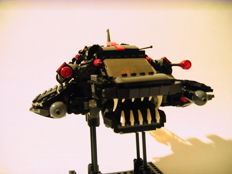 a close up of a lego model of a creature