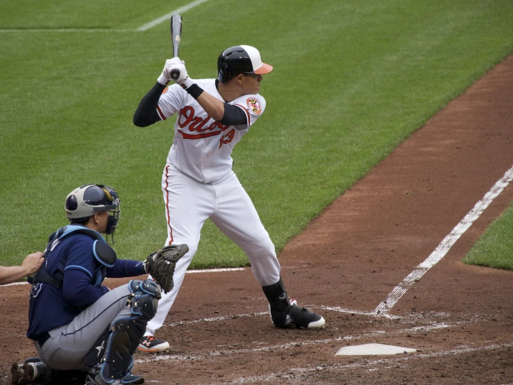 a baseball player is holding a bat at home plate