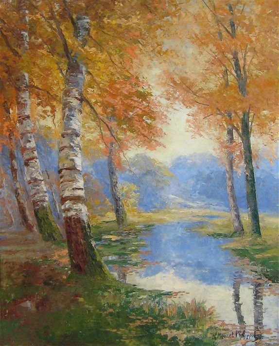 there are many trees that have fallen on this painting
