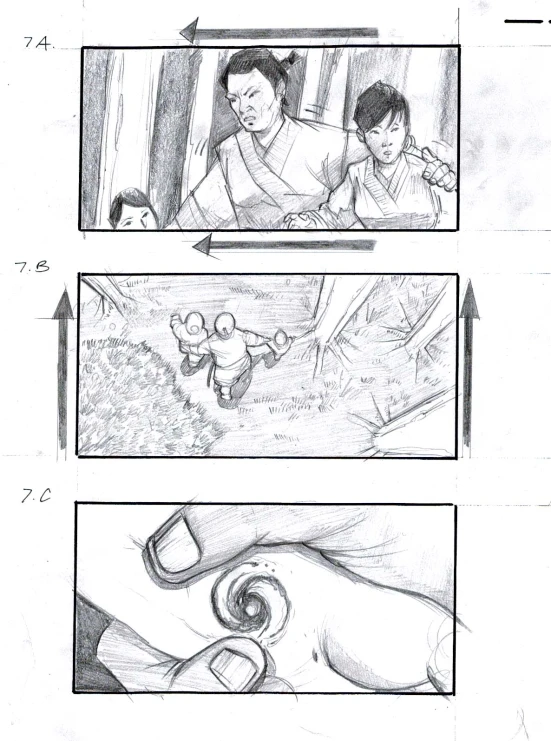 storyboard shows how to do the scene in star wars
