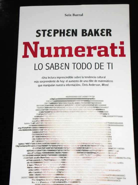 a book cover of a face is shown with red writing