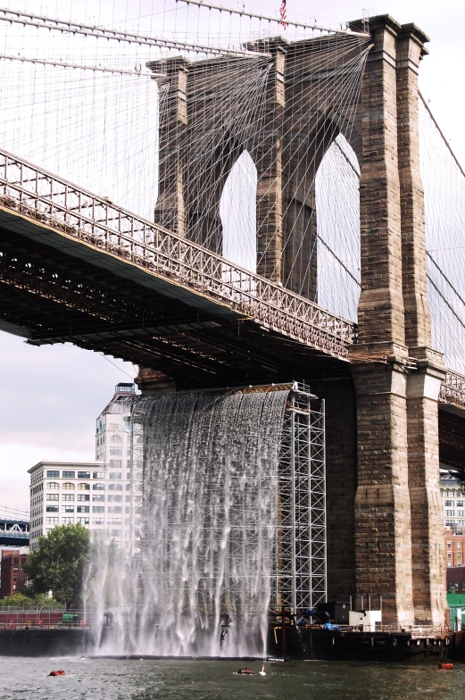 a bridge spanning the width of a body of water