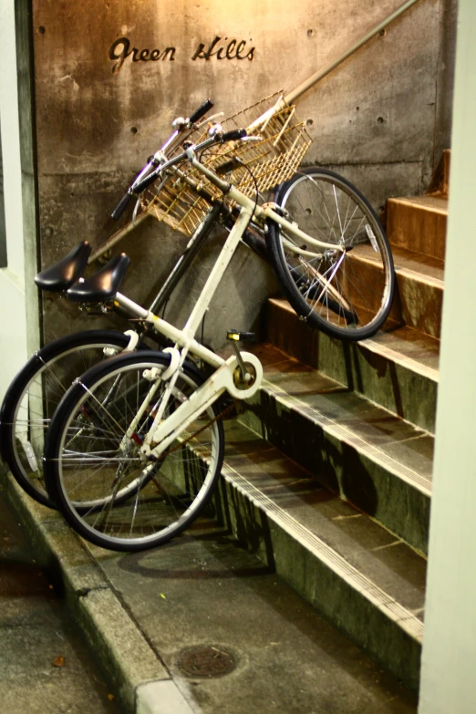 bicycle with back wheel locked and steps attached