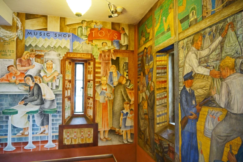 an image of mural in a shop setting