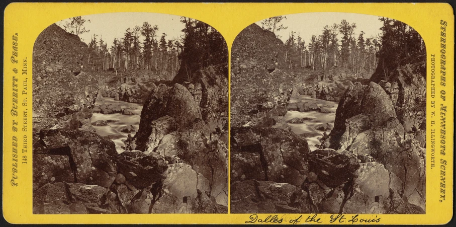 two images of mountains and trees taken from the bottom of a black and white film