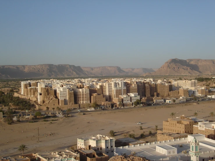 an aerial view of an area in the desert