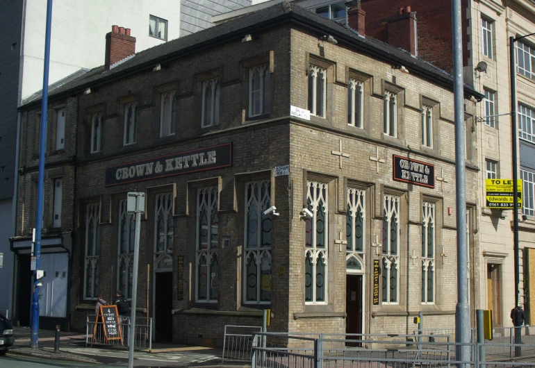 a building on the side of a street