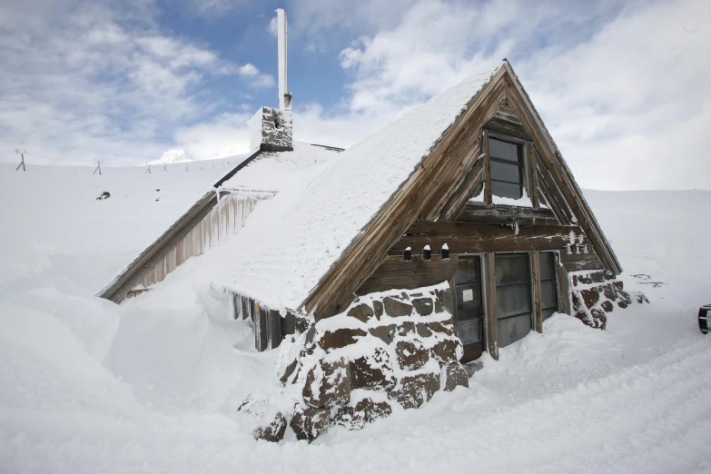 a snowy area in the country with snow piled on it