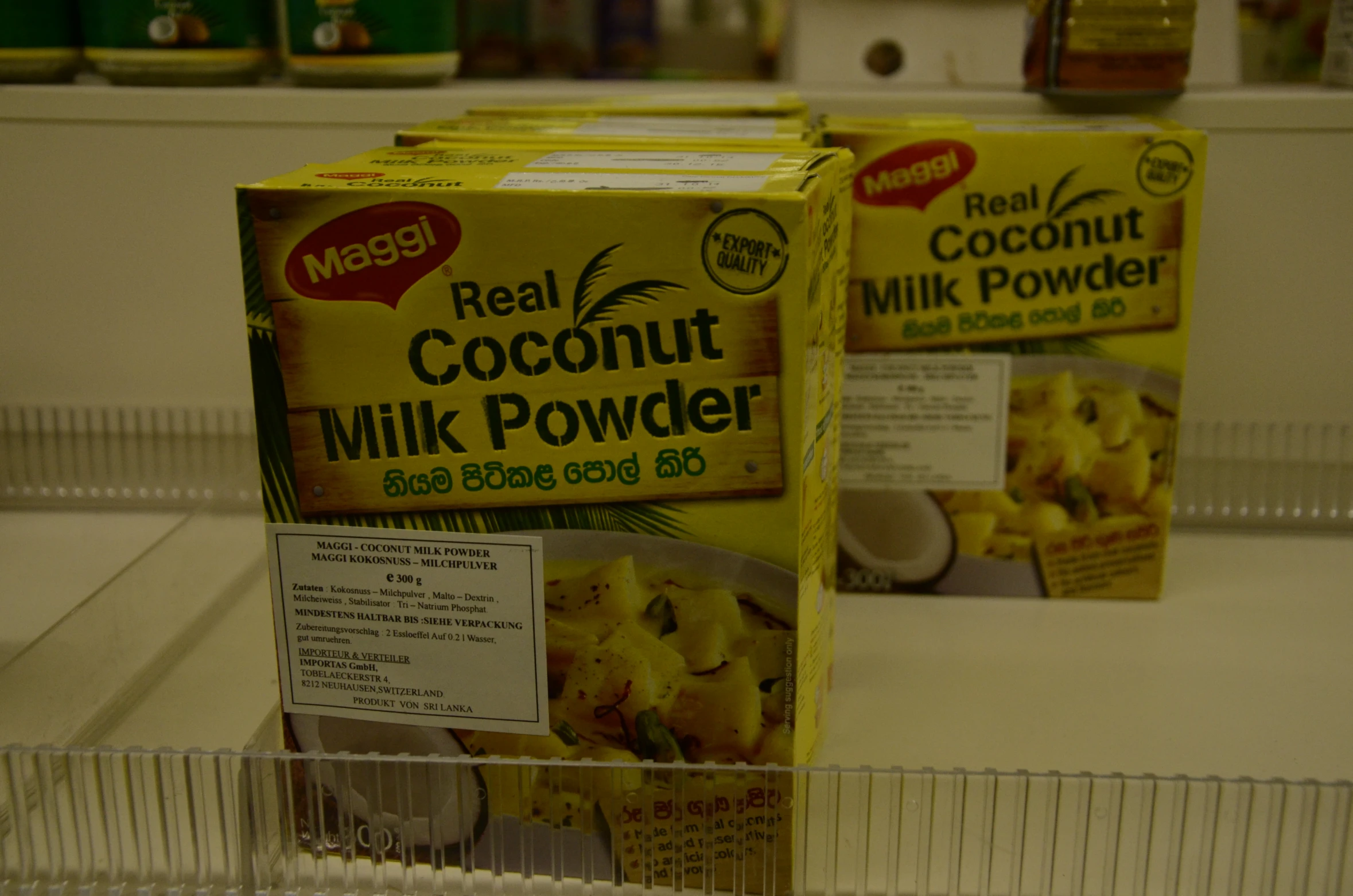 two boxes of coconut milk with labels on them