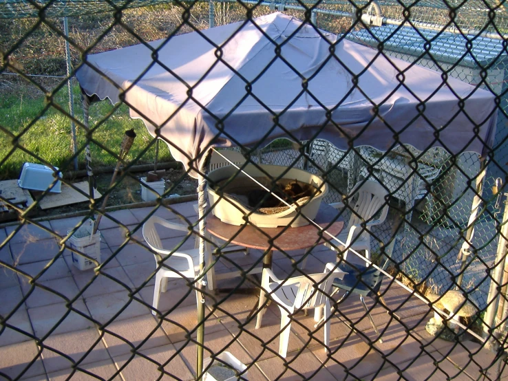 the table has been set up in an open area