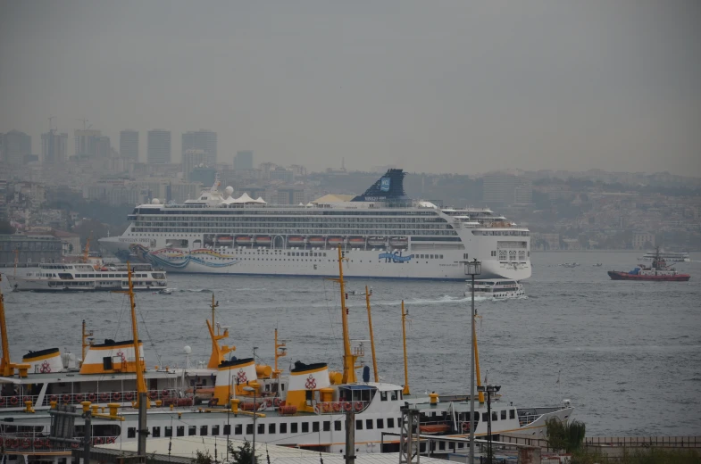 a big cruise ship that is floating in the water