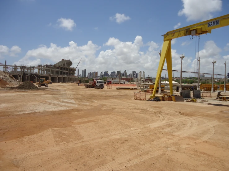 construction in a rural area on a cloudy day