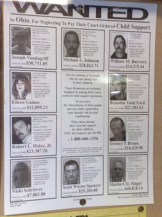 the wanted poster displayed on the wall