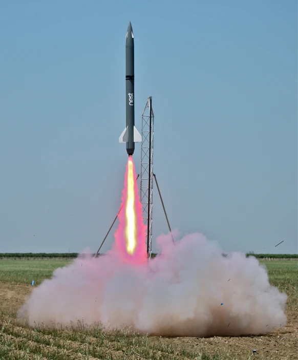 a launch with a rocket on top of it