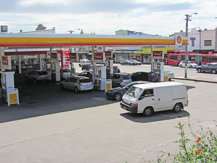 a car that is parked at a gas station