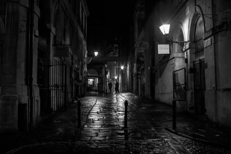 a dark and lonely alleyway in a big city