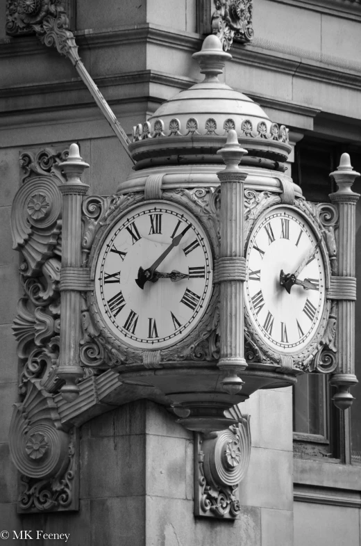 the large clock is in black and white at 6 46