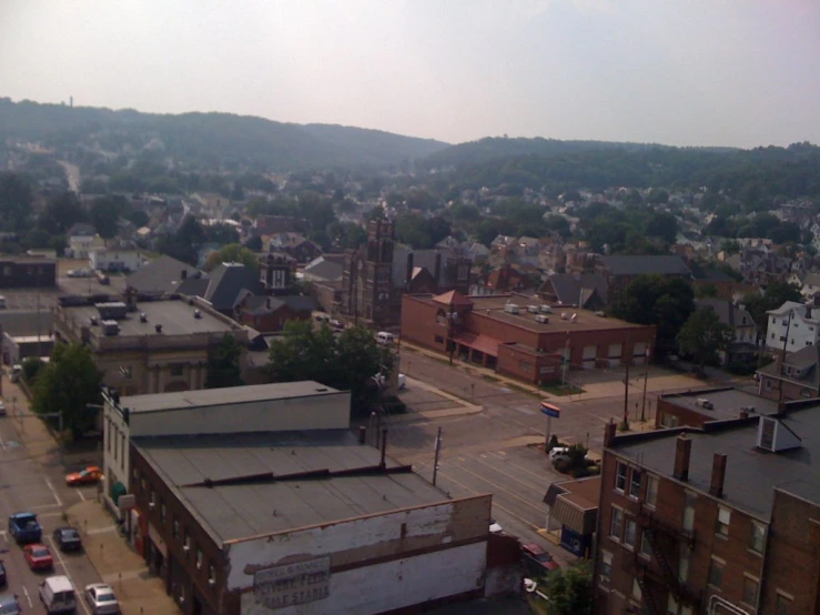 an overview of an old town from above