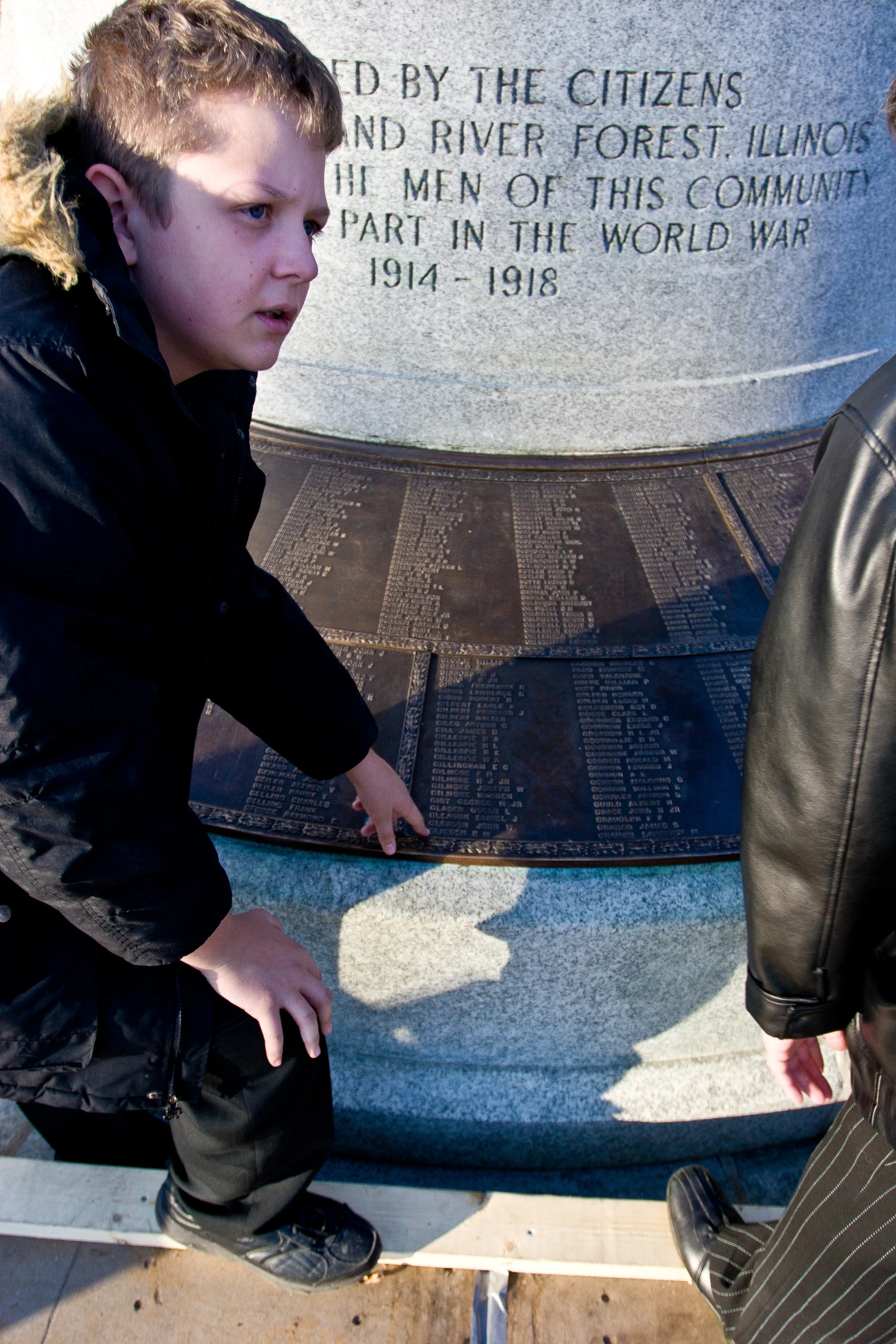  playing with the statue