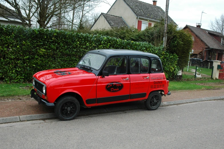 a car parked on the side of a road