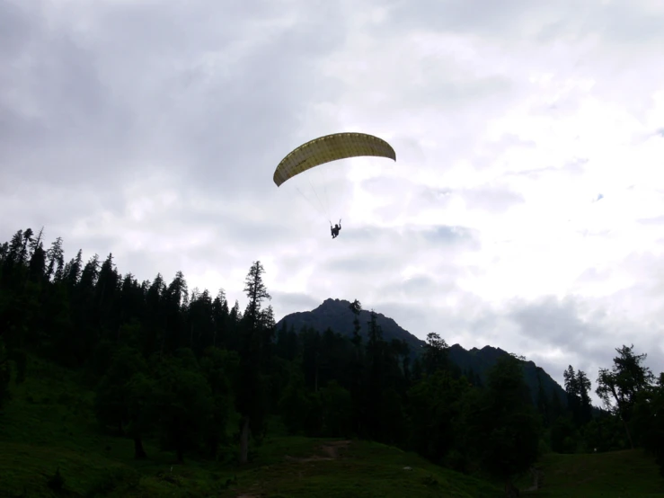 the man is para sailing with his parachute