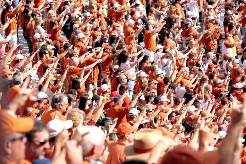 a crowd of people who are standing in a stadium