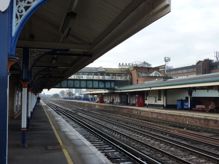 a railway platform at an old train station