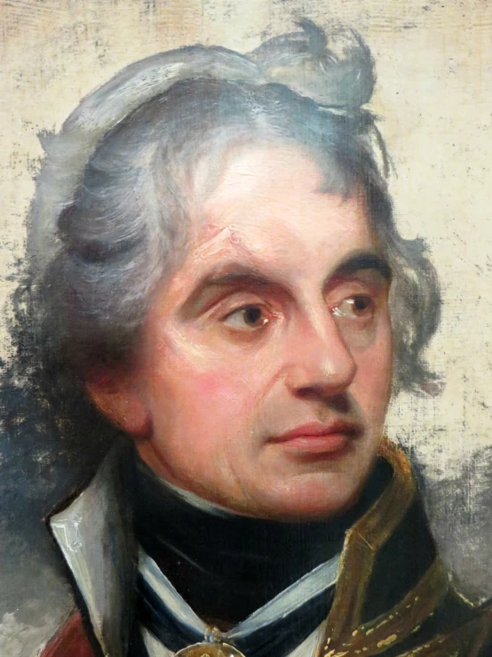 the painting shows a man wearing military uniform