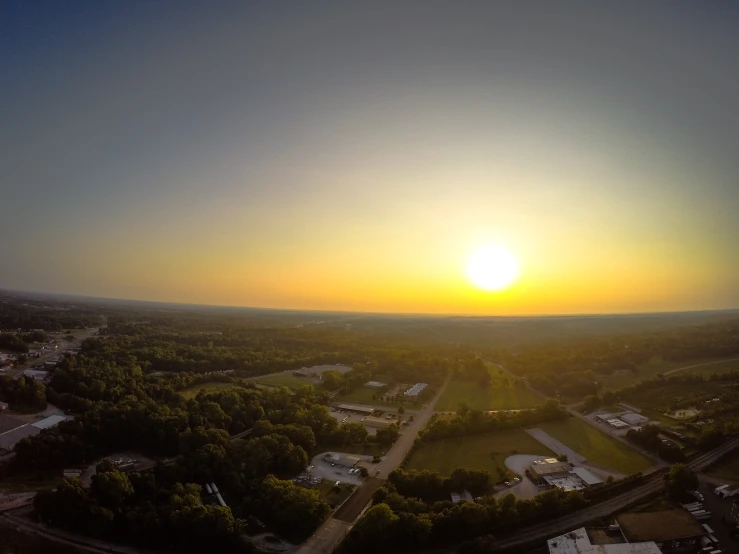 this po captures an aerial view of a sunset