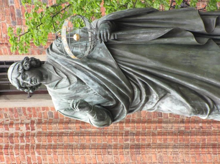 statue of a person with a lantern and book